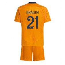 Real Madrid Brahim Diaz #21 Bortaställ Barn 2024-25 Korta ärmar (+ Korta byxor)